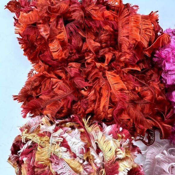 Boa Furs Eyelash Mystery Mixed Large Lot PINK RED PURPLE Fun Trim Vintage - Picture 3 of 9